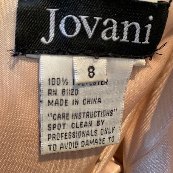 Long blue strapless gown with beading - Picture 5 of 5